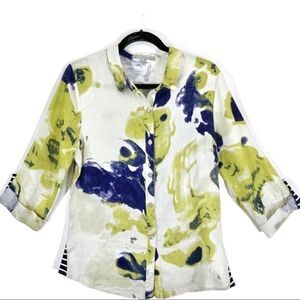 PEOPLE LIKE FRANK EMIL RUTENBERG linen button front top size 4